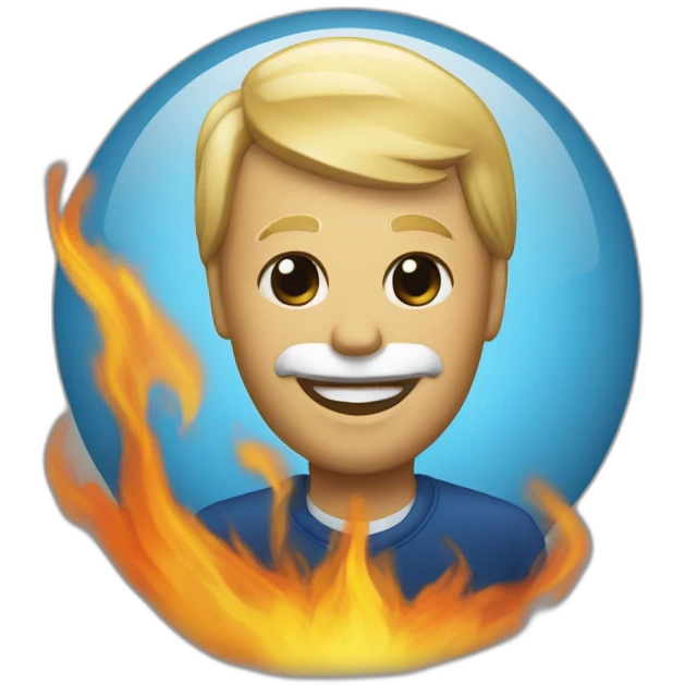 Un doigt d’honneur enflammé emoji