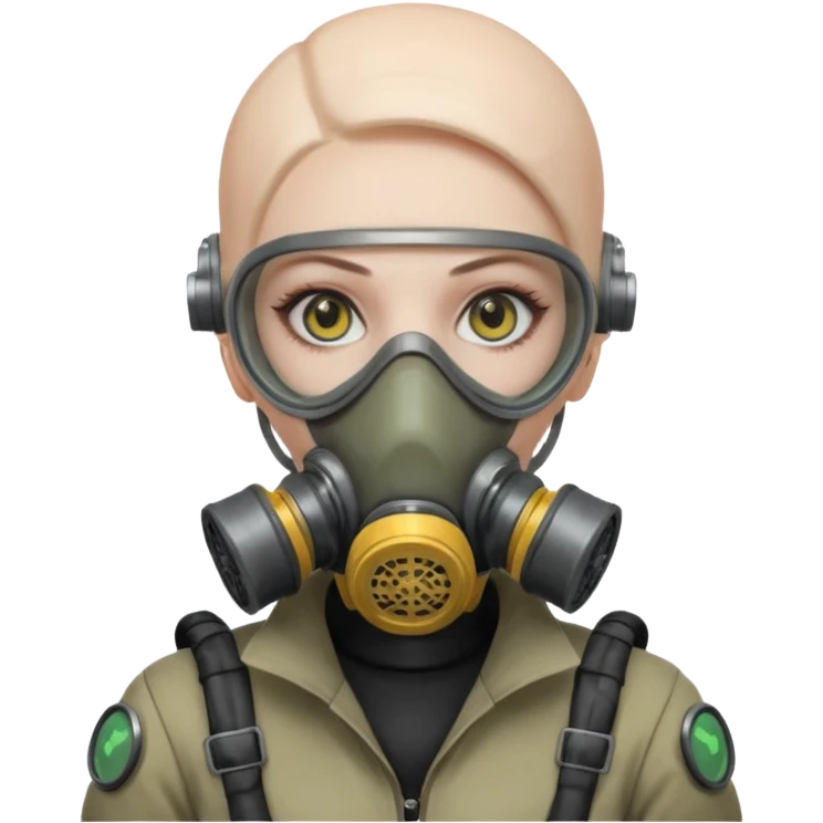 cyberpunk gasmask girl programmer bald emoji
