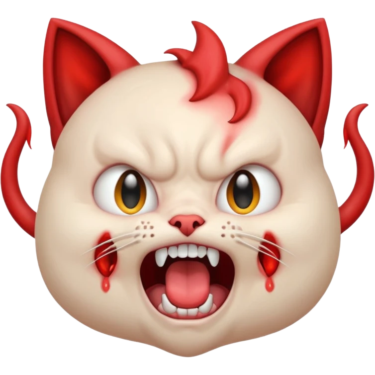 angry rage screaming loudly cryjng emoticon kawaii kitten devil very angryugldemenyed hideous  emoji