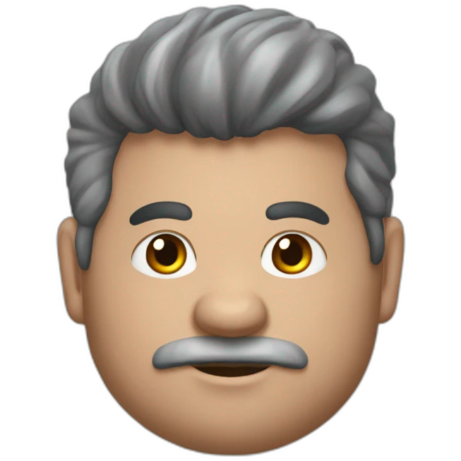 hombre gordito pelo gris con una pintura en la mano emoji