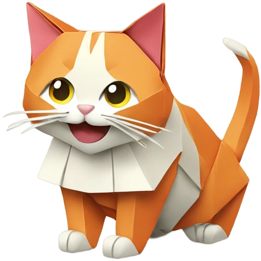 cat smiling origami saumon emoji