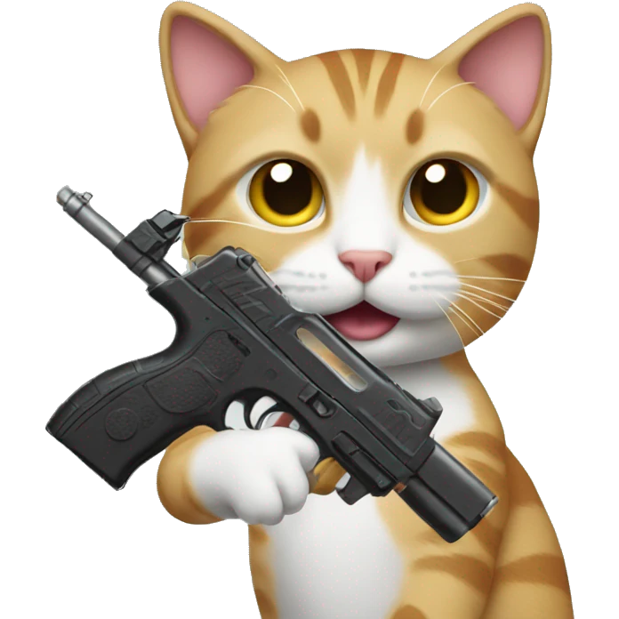 Cat with a gun emoji
