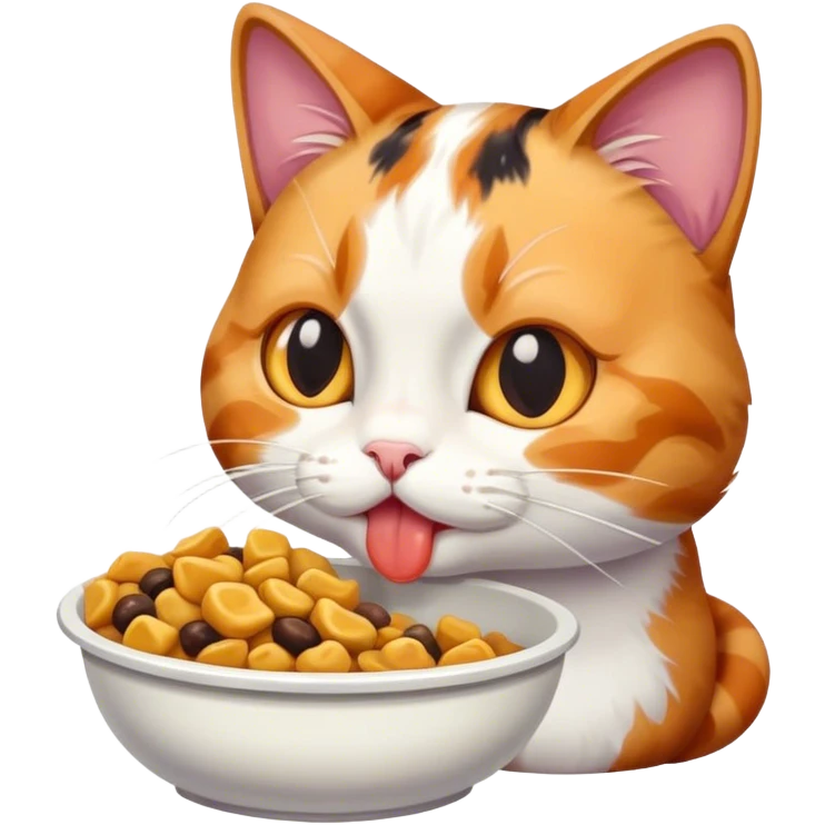 Cat eating food emoji