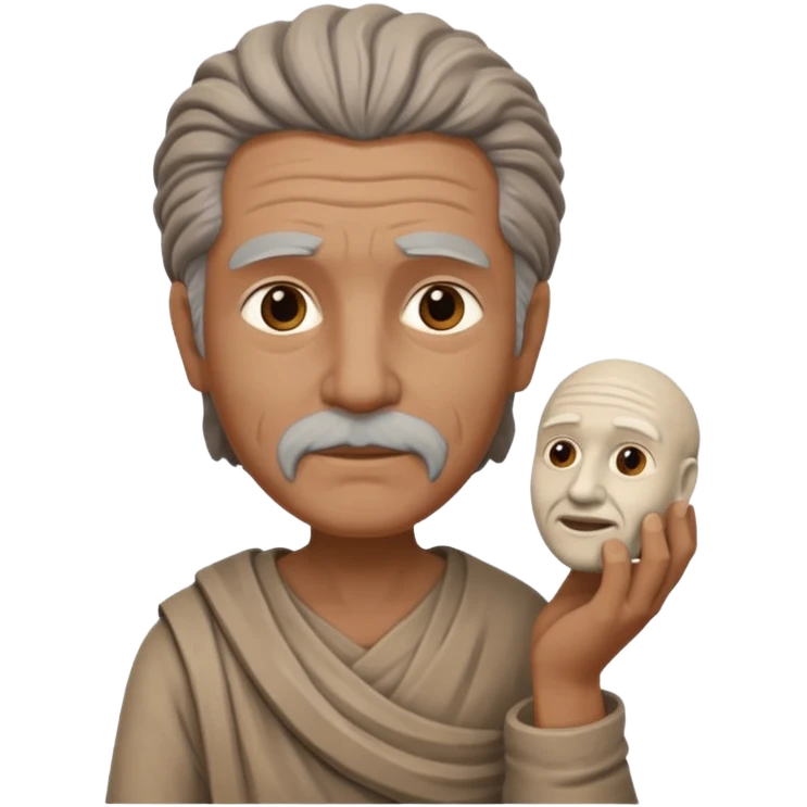 Ancient  man  with clay sculpture emoji