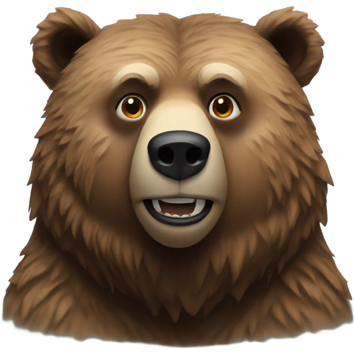 Realistic grizzly bear portrait  emoji