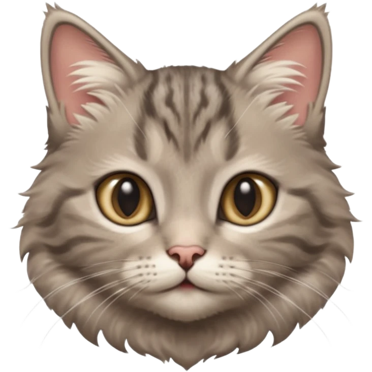 A high-resolution photo-realistic digital illustration of a grey tabby cat kitten, chest upward emoji
