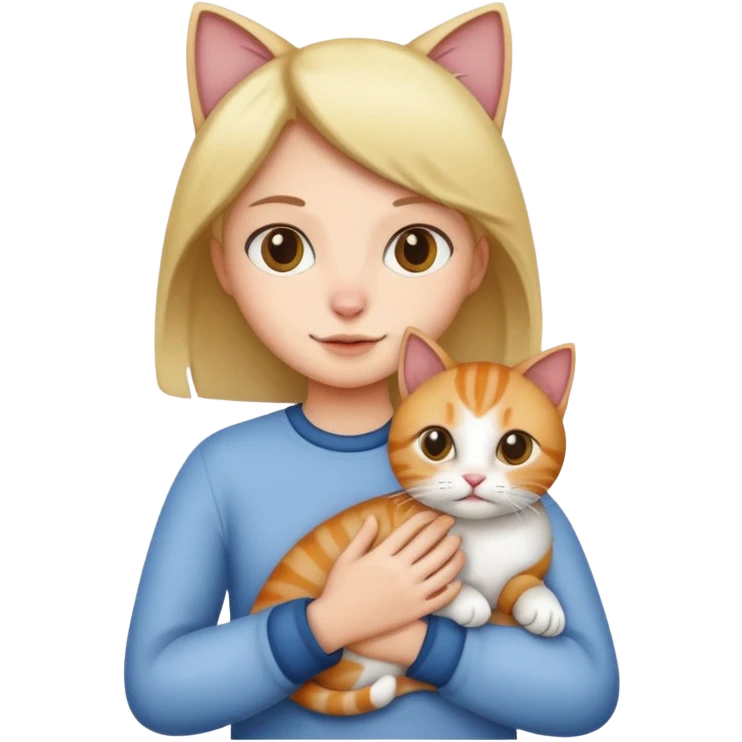 사람이 안고 있는 고양이 emoji