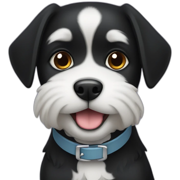 black dog with white collar emoji