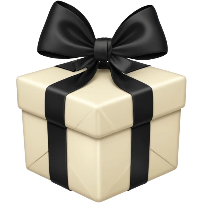 ivory present with black bow emoji