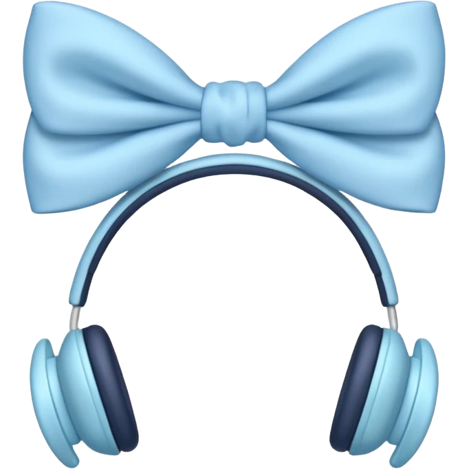 🎧 with pastel blue bows right before the part that covers your ears emoji