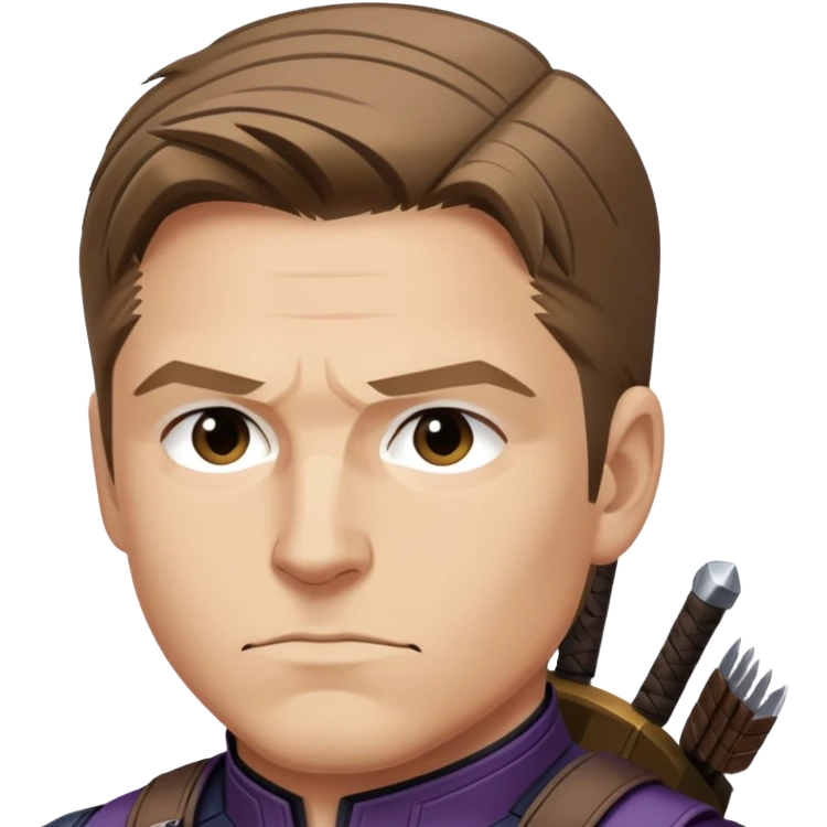 hawkeye clint barton portrait marvel, brown hair from captain america: civil war emoji