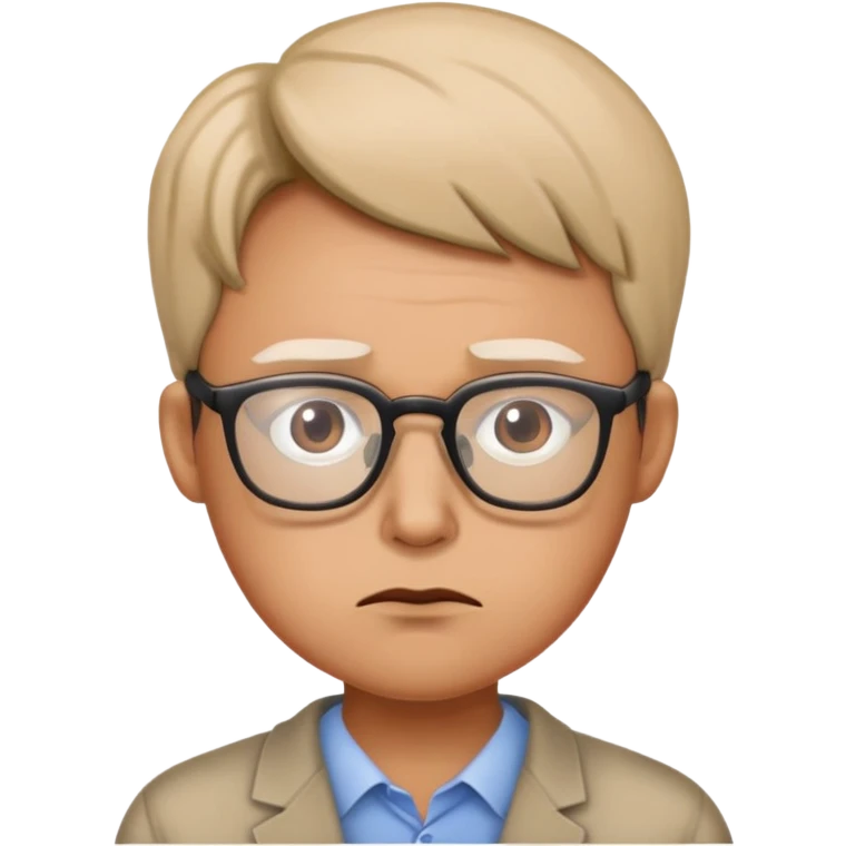someone concerned with glasses on emoji