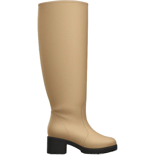 pair of beige chunky knee high boots emoji