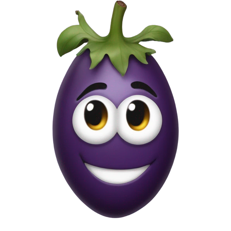 goofy smile emoji with egg plant emoji