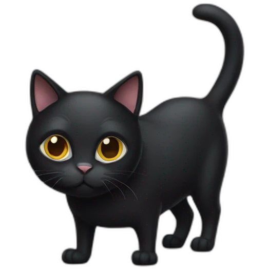 black cat with three legs emoji