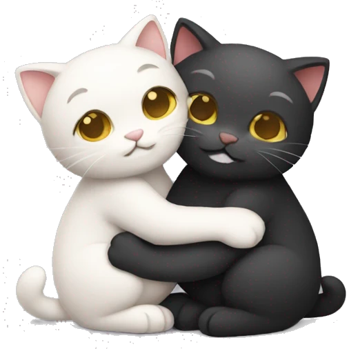 Two kitty hugs emoji