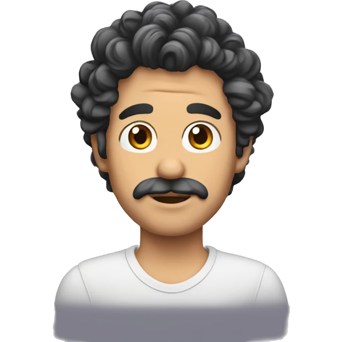 Chico moreno con rizos emoji