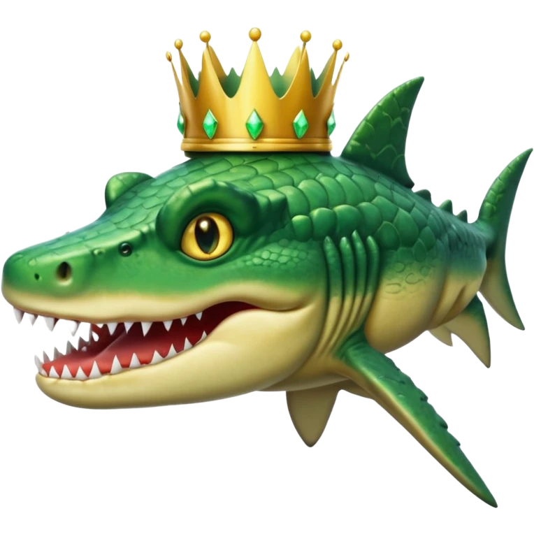 croc/shark combined with crown emoji