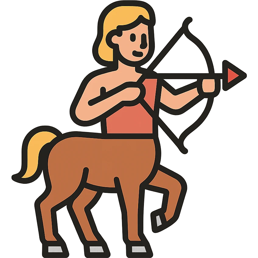 color outline icon of a centaur emoji