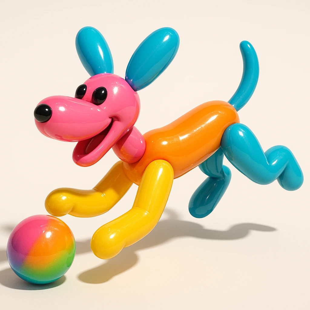 happy dog running after ball emoji