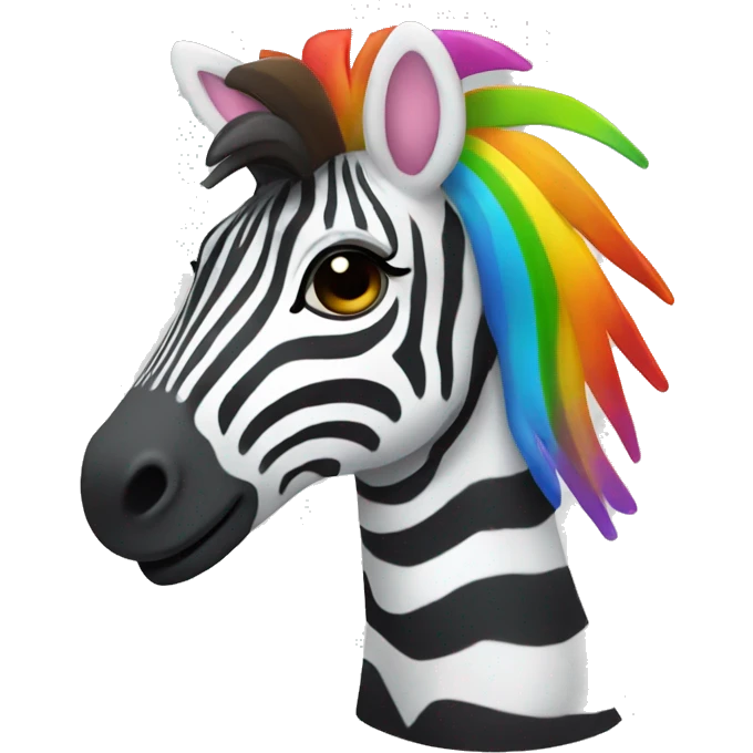 Zebra with rainbow stripes emoji
