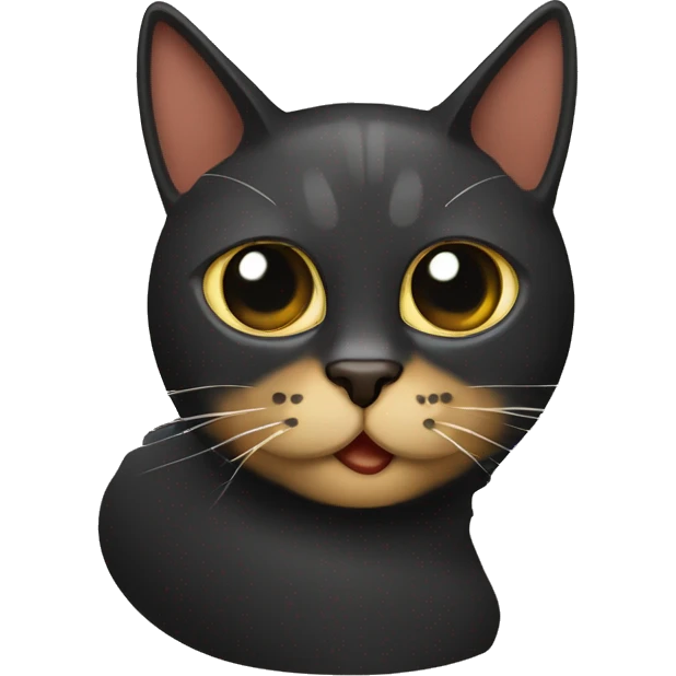 Gato con mancha negra en la barbilla emoji