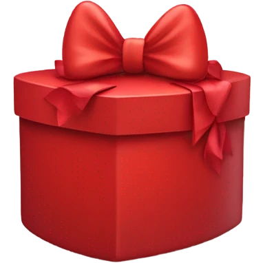 Red Heart shaped box with a big bow on it emoji