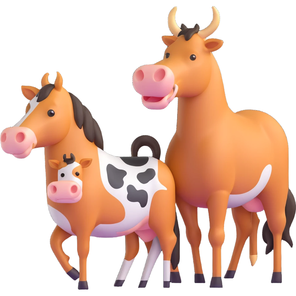 Horse and Cow, add the forbidden icon such as forbidden 18 emoji