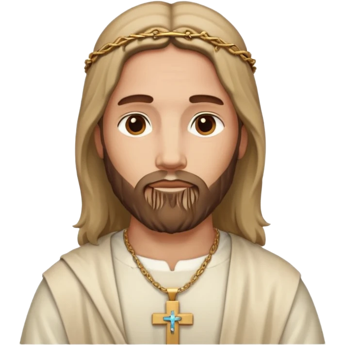 Jesus avec un collier avec une croix emoji
