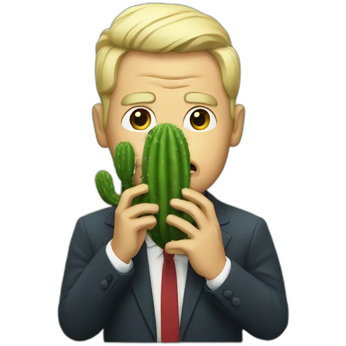 political man eats cactus emoji
