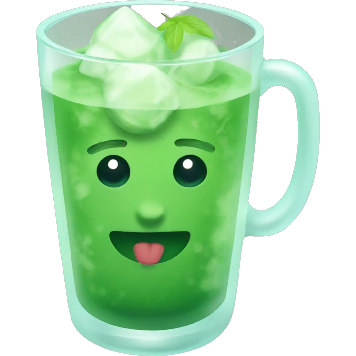 iced matcha in a glass cup emoji