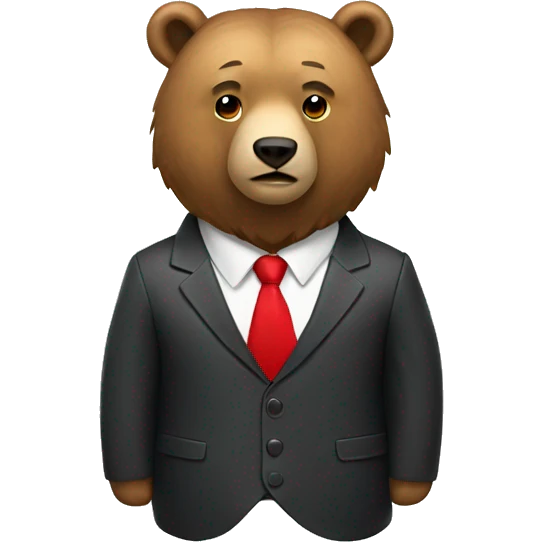 Bear with red tie emoji