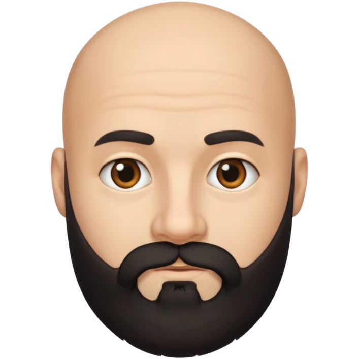 A bald man with a bush black beard emoji