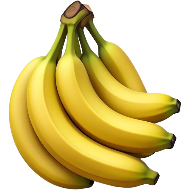 Cinematic bright yellow bananas, smooth peel with gentle curves, slightly ripened, stacked in a charming bunch, warm glowing background, soft and inviting. emoji