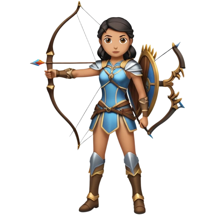 Archer Queen from Clash of Clans, full body, standing with bow emoji