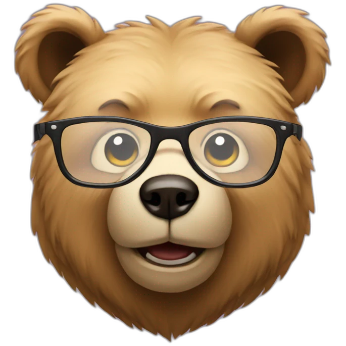 Bear with glasses emoji