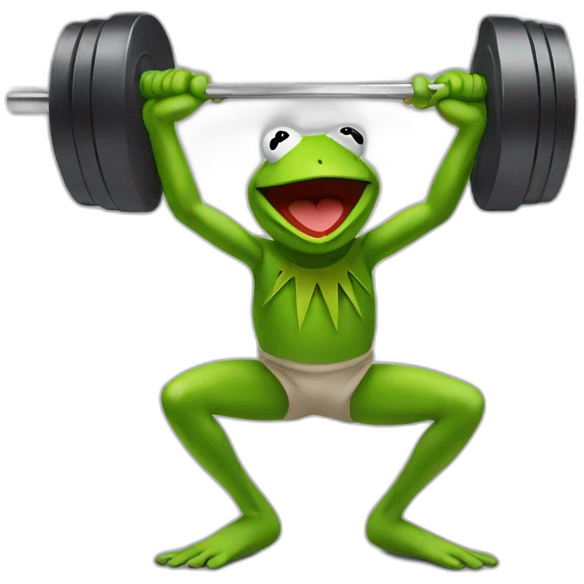 kermit the frog lifting weights emoji