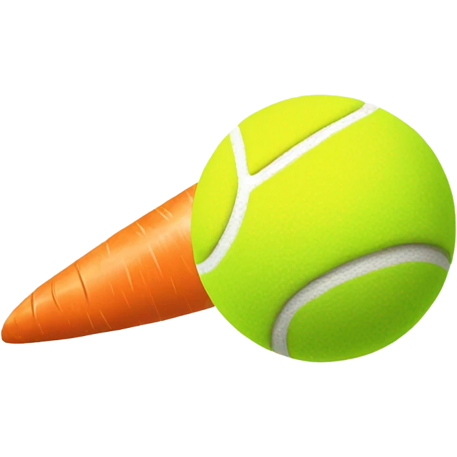 Tennis ball with a carrot on it￼ emoji