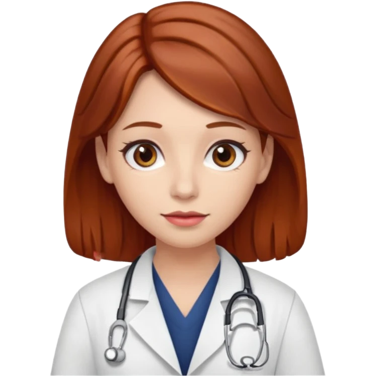 doctor with  hair and red hairclips  emoji