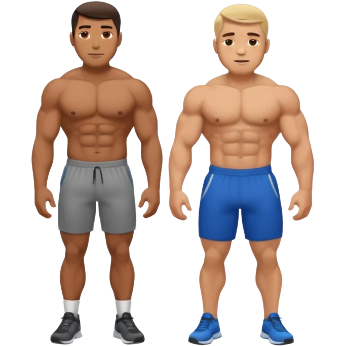 two men forward after the same big then muscular man emoji
