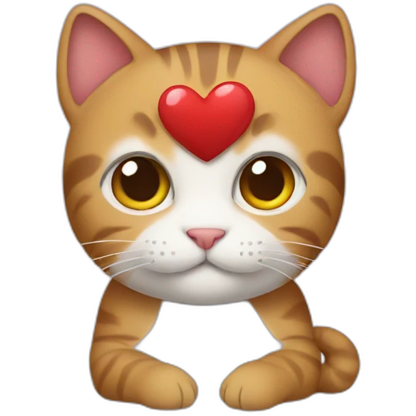 A cat holding a heart  emoji