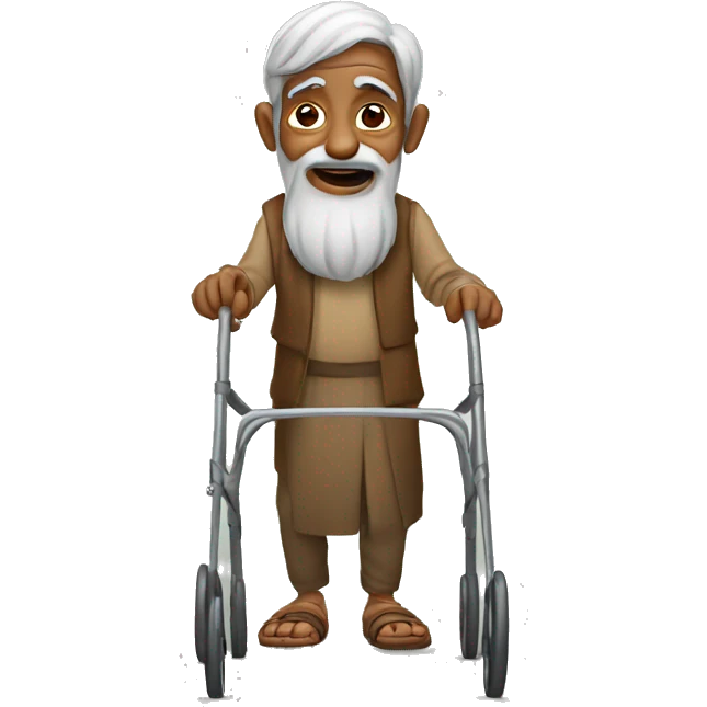 Old Indian man with a walker emoji