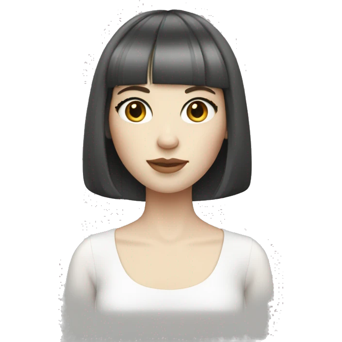 pale skin girl with fair bob and bangs haircut  emoji