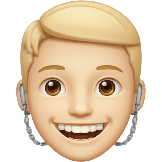 Emoji sonriente con brackes en los dientes  emoji