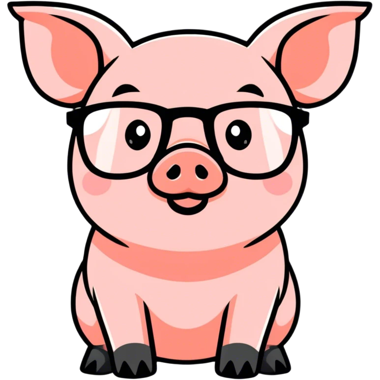 Pig wearing glass emoji