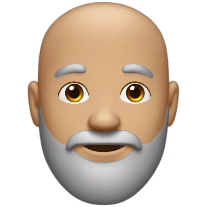 Almost bald neatly cut beard man emoji