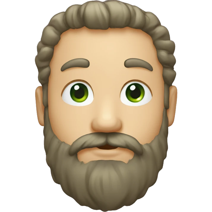 Homme cheuveu boucle aux yeux vert avec une barbe qui fait un bisous avec un coeur emoji