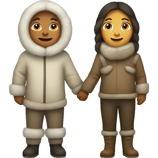 Chukchi and Eskimo holding hands emoji