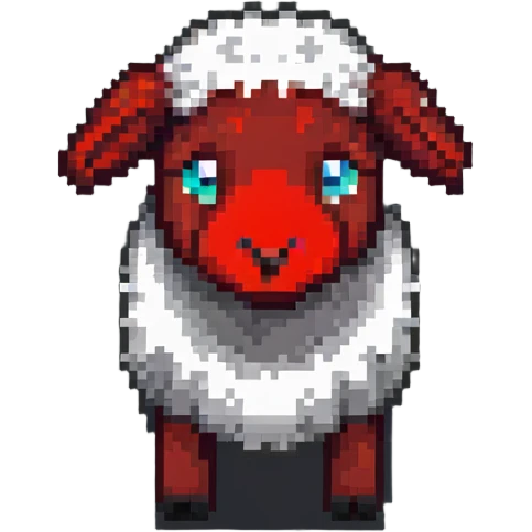 pixel art Minecraft sheep, blocky and square, resembling the in-game appearance emoji