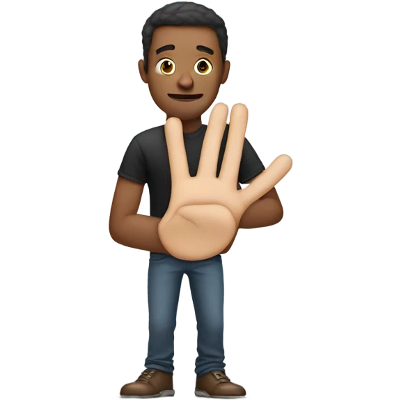 Man with giant hand  emoji
